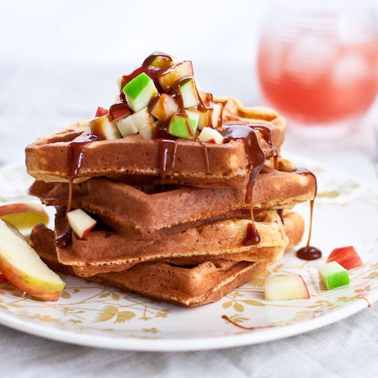 Salted Caramel Apple Waffles