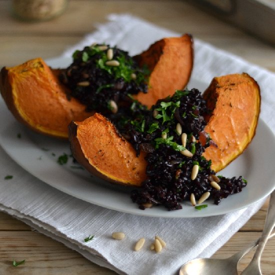 Black Rice Stuffed Pumpkin Slices