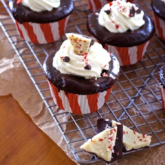 Dark Choc Peppermint Mocha Cupcakes