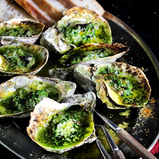 Green Butter Grilled Oyster