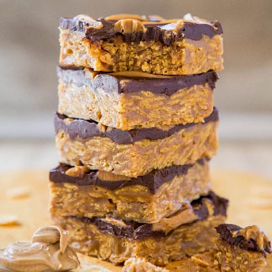 No-Bake Triple PB & Choc Chewy Bars