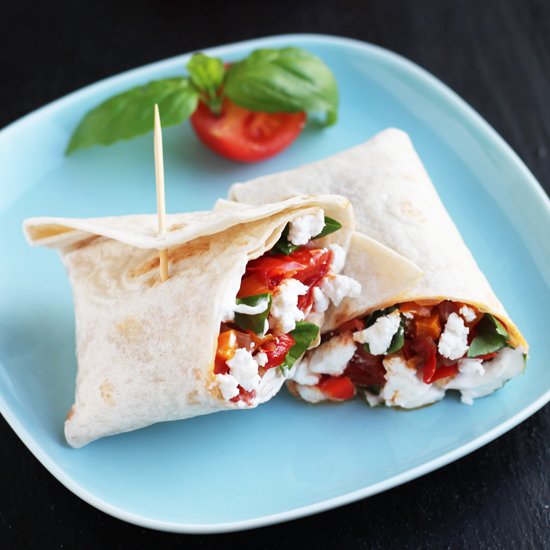 Pepper, Tomato and Goat Cheese Wrap