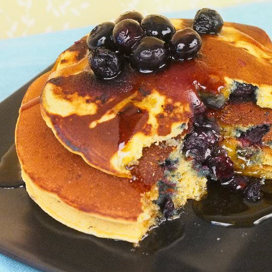 Blueberry Cornmeal Pancakes