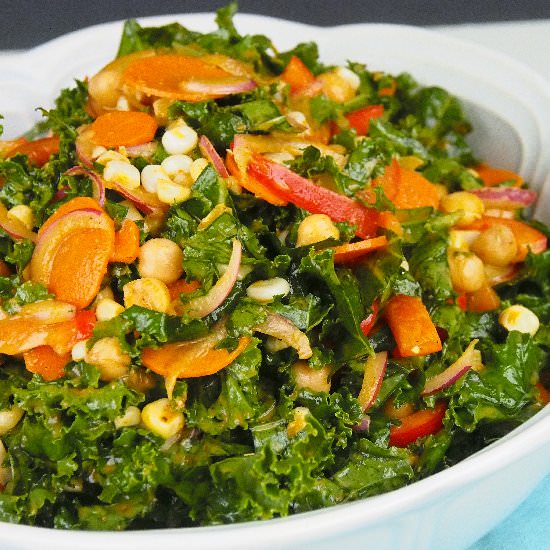 Kale Salad with Spicy Dressing