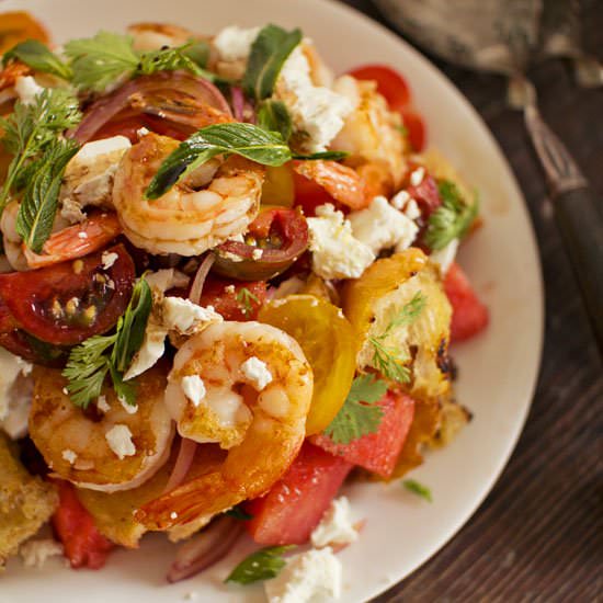 Prawn & Watermelon Panzanella