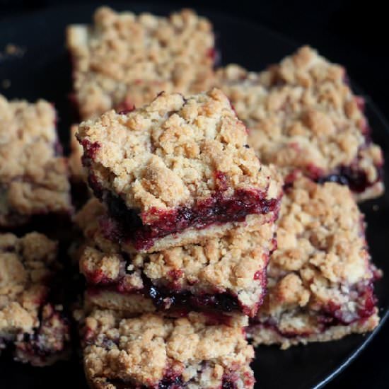 Crumble Bars with Black Currant Jam