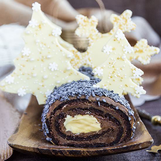 Chocolate Caramel Christmas Log