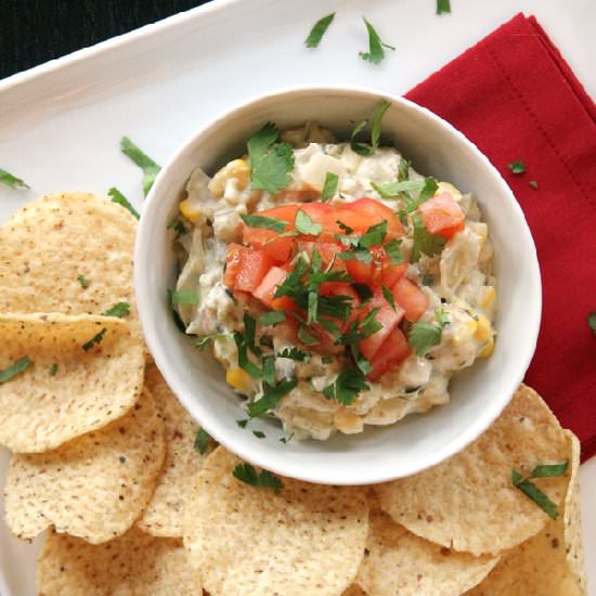 Slow Cooker Salsa Verde Corn Dip