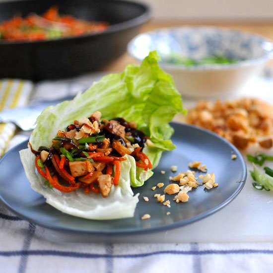 Asian Tofu Lettuce Wraps (vegan/gf)