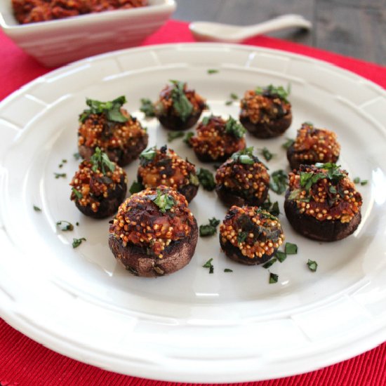 Italian Quinoa Stuffed Mushrooms