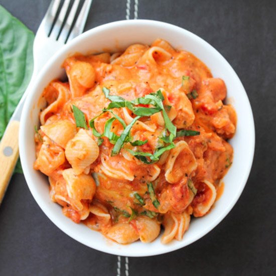 Gluten Free Pasta in Rose Sauce