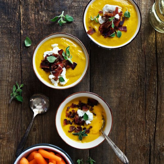 Roasted Carrot Leek Soup