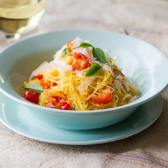 Baked Spaghetti Squash w/ Tomatoes