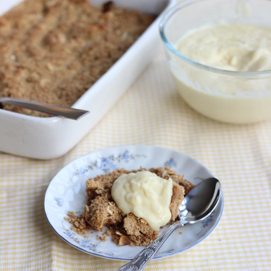 Apple Crumble and Homemade Custard