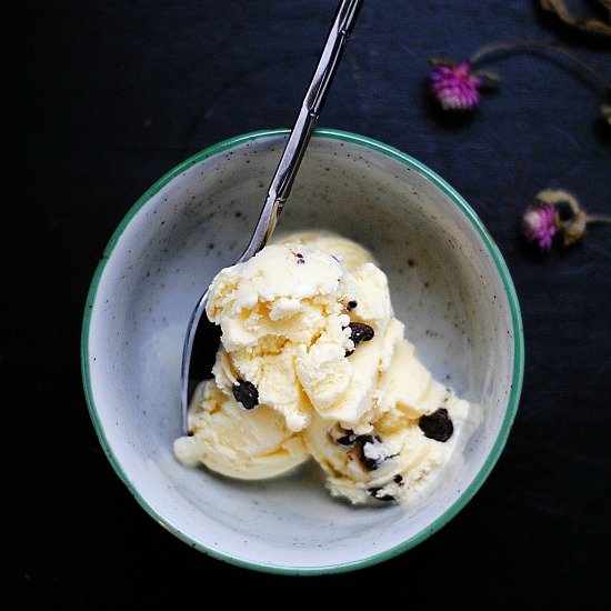 Peppermint chocolate chip ice cream