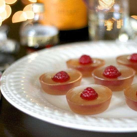 Framboise champagne jello shots