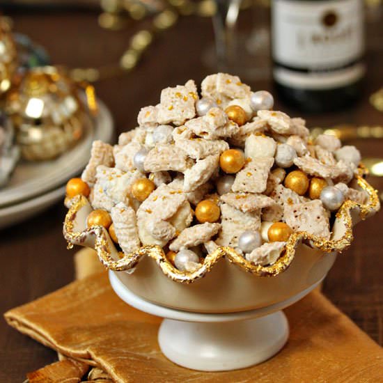 Silver and Gold Cereal Snack Mix