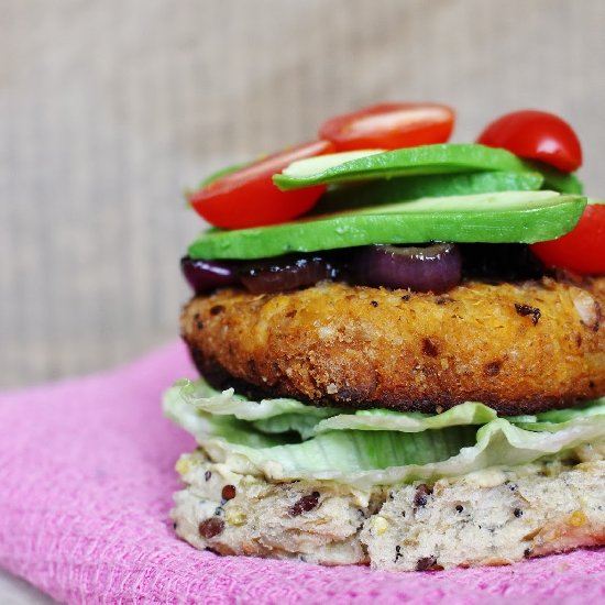 Smokey Sweet Potato Veggie Burgers