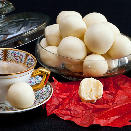 White Chocolate and Cava Truffles