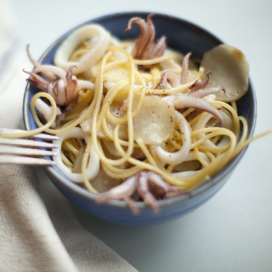 Squid & Sunchoke Spaghetti