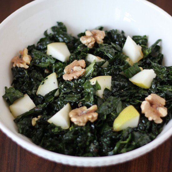 Kale Salad with Pears and Walnuts