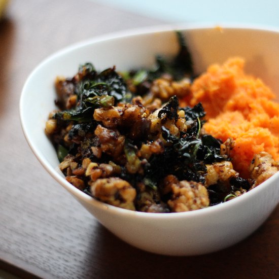 Vegan Smoky Tempeh Kale Stir Fry