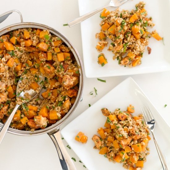 Baked Chicken & Squash w/Farro