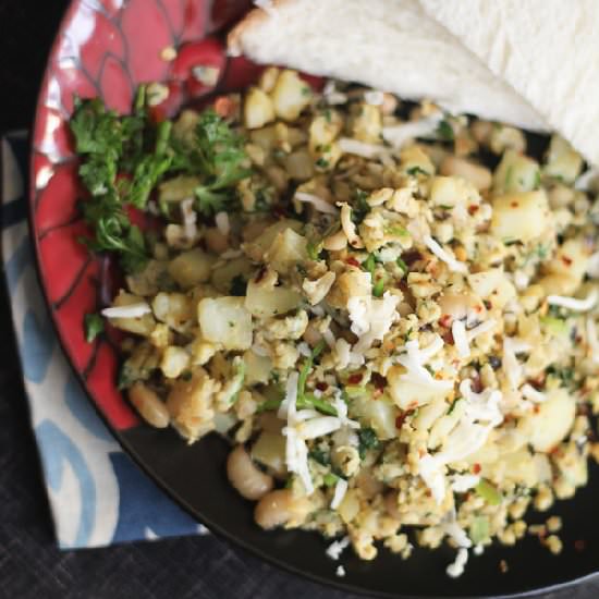 Eggs w/ Black-Eyed Peas & Potatoes