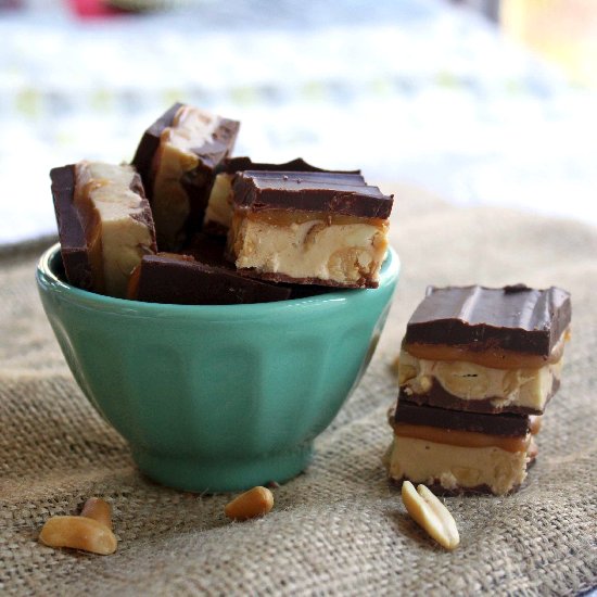 Caramel Nougat Chocolate Bars