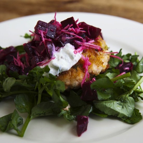 Salmon Cakes with Beet Relish