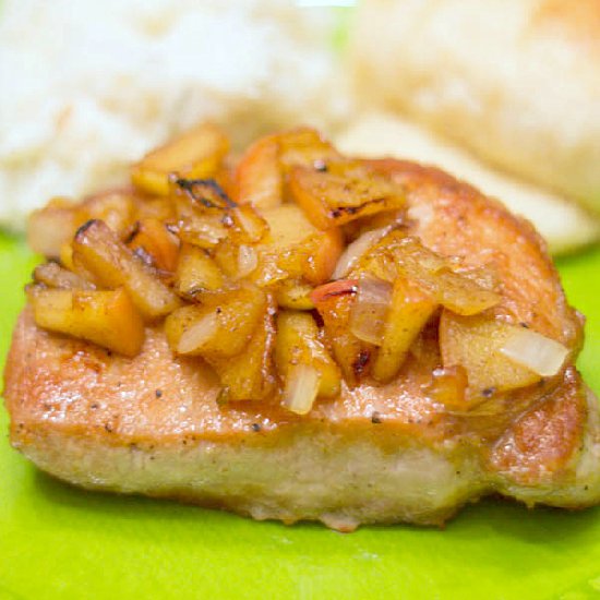 Pork Chop with Apple Compote