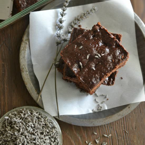 Double Chocolate Lavender Brownies