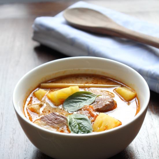 Duck Magret in Pineapple Thai curry