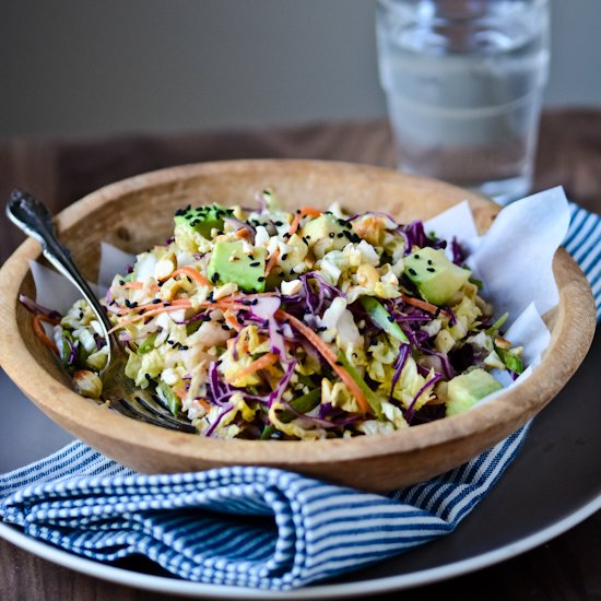 Cabbage salad w/ spicy peanut sauce