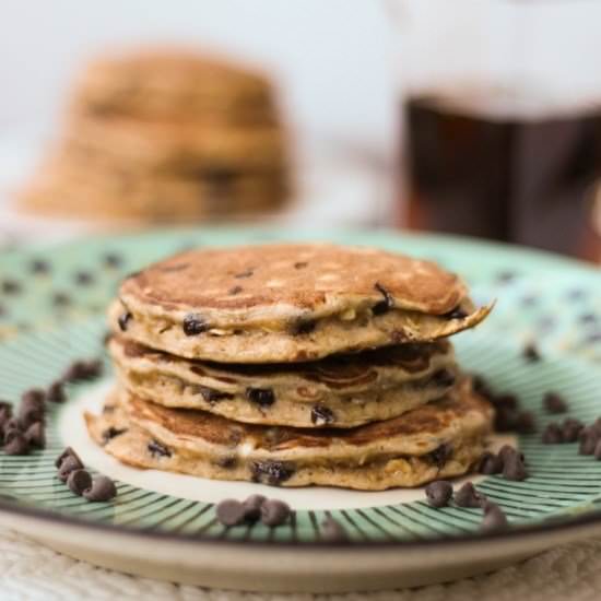 Healthy Chocolate Chip Pancakes