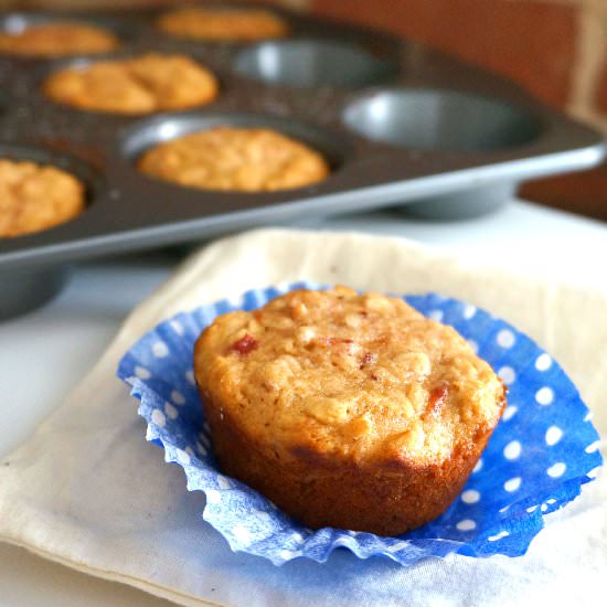 Cranberry Sauce Oatmeal Muffins