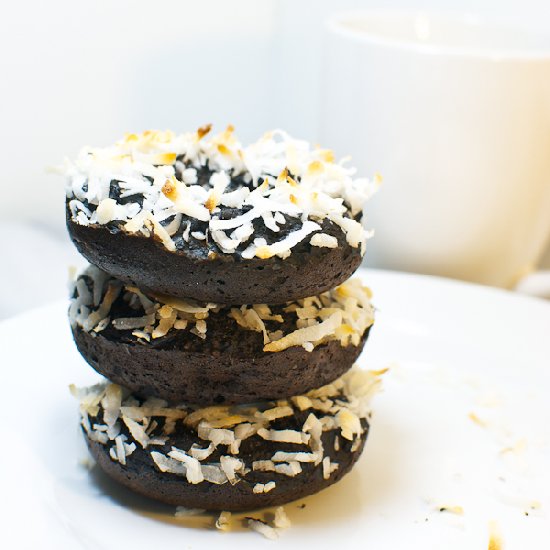 Chocolate Coconut Doughnuts