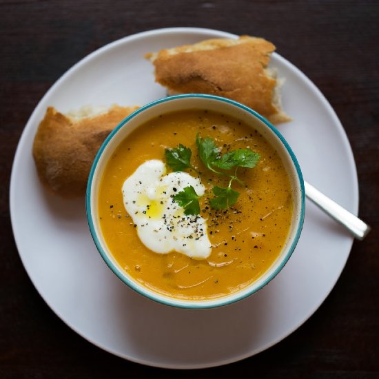 Spicy Roasted Vegetables Soup