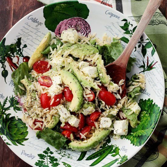 Avocado and Feta Cheese Orzo Salad