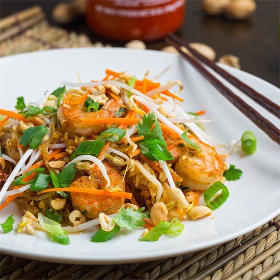 Spaghetti Squash Shrimp Pad Thai