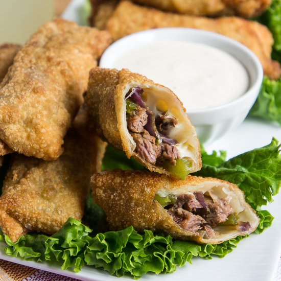 Philly Cheese Steak Egg Rolls