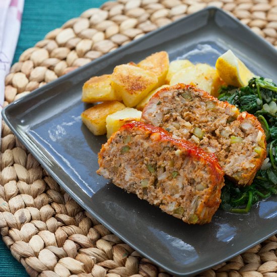 Turkey Meatloaf with Spinach