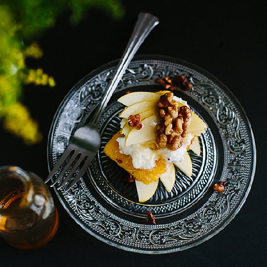 Polenta Cakes with Apple and Nuts