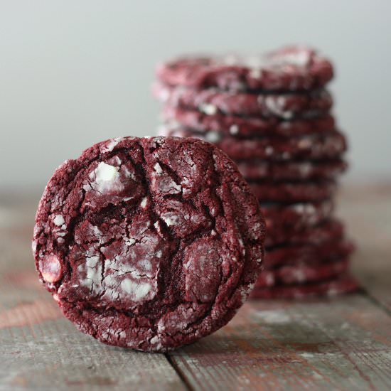 Red Velvet Crinkle Cookies