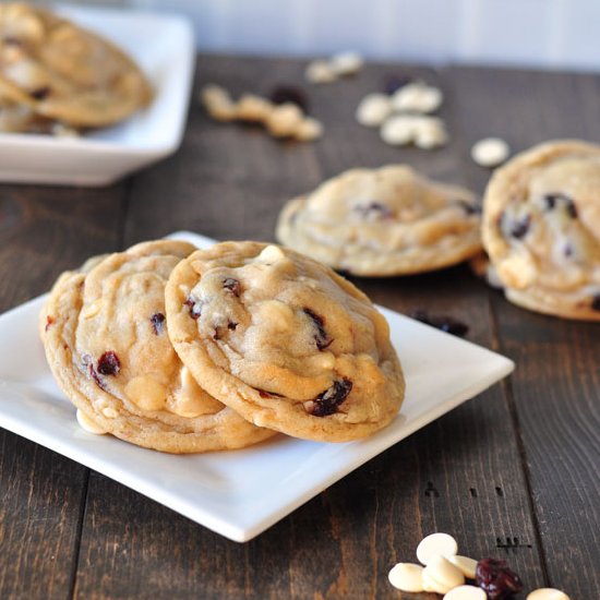 Cherry Almond White Choc Cookies