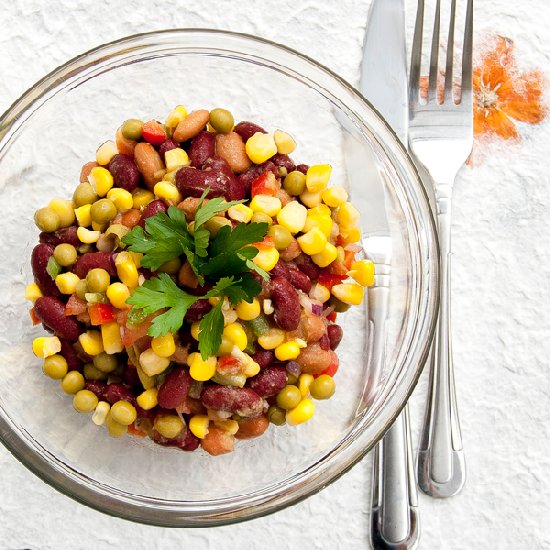 Kidney and Pinto Beans Mix Salad