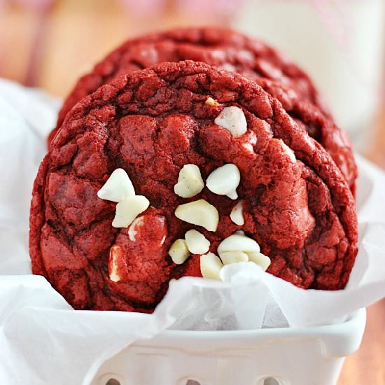 Red Velvet Macadamia Nut Cookies