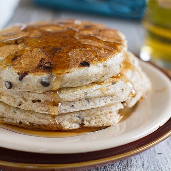 Whole Wheat Oatmeal Choc Pancakes