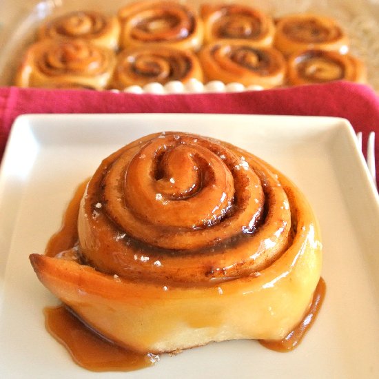 Salted Caramel Cinnamon Rolls