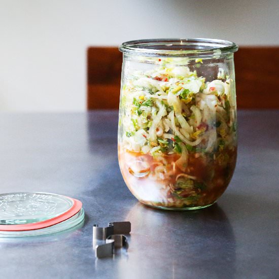 Quick Fennel and Cabbage Kimchi